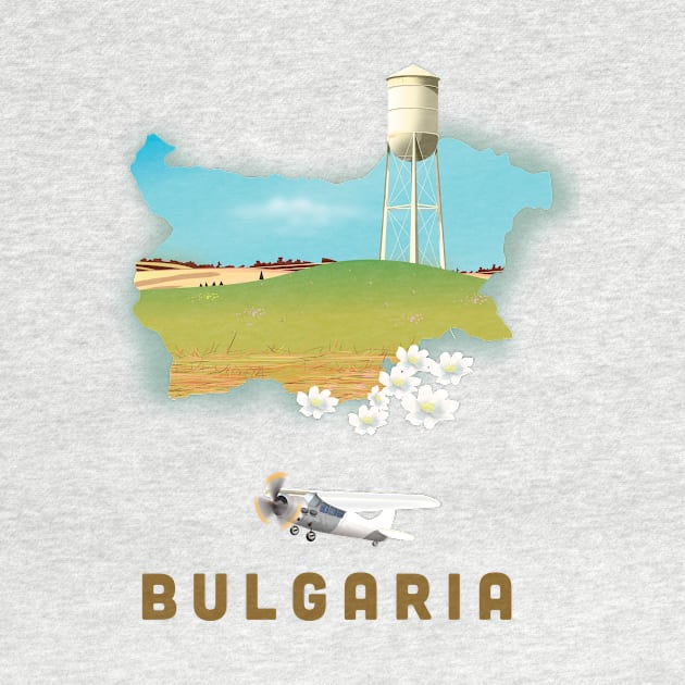 Bulgaria map travel poster by nickemporium1